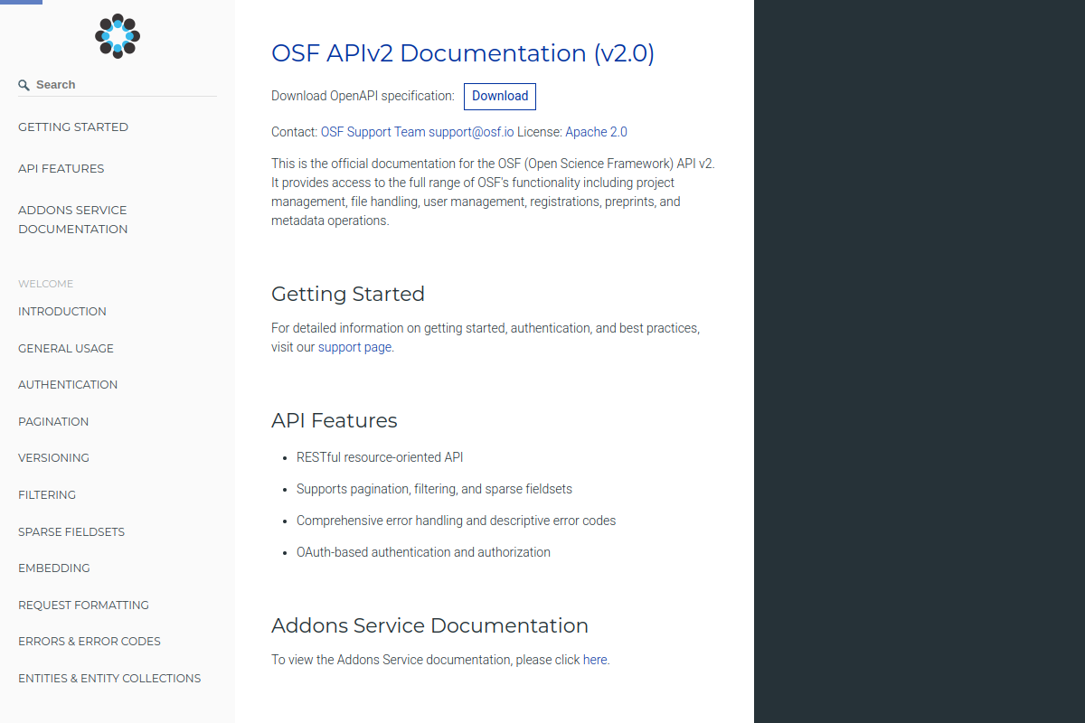 Open Science Framework preview