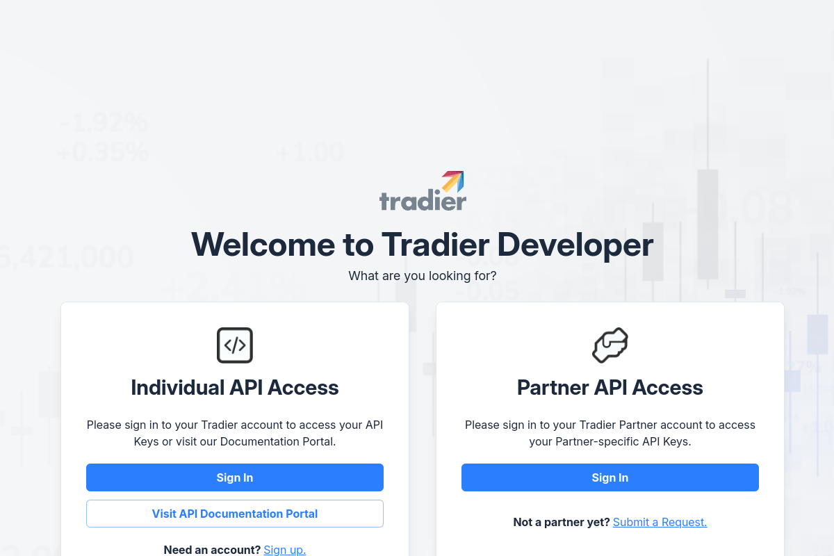 Tradier preview