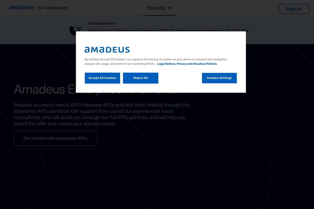 Amadeus for Developers preview