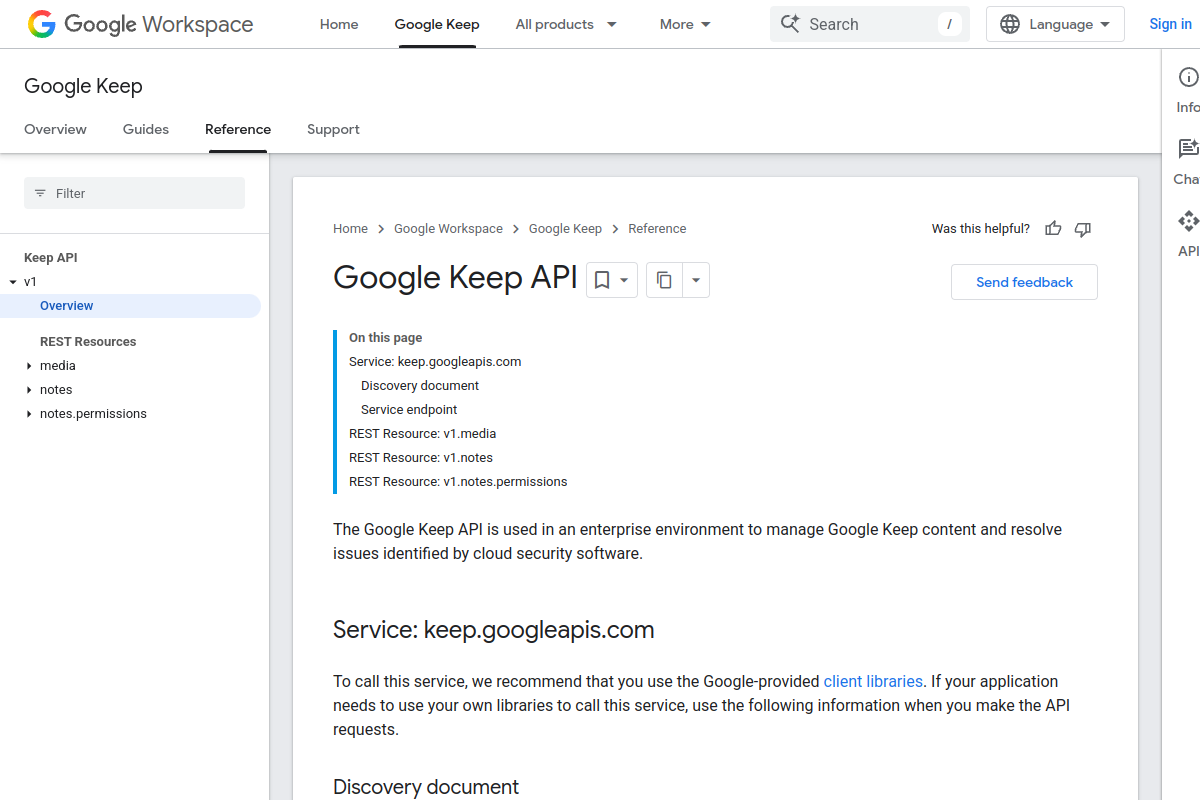 Google Keep preview