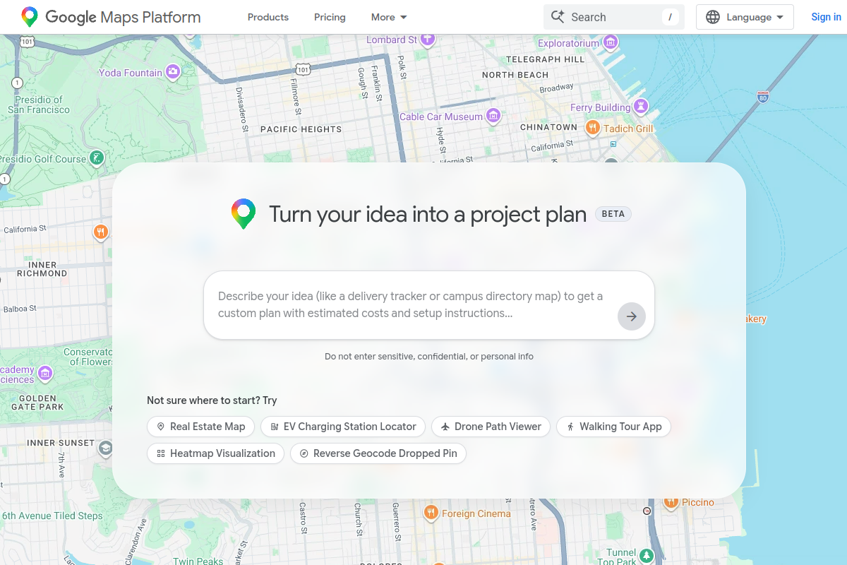 Google Maps preview