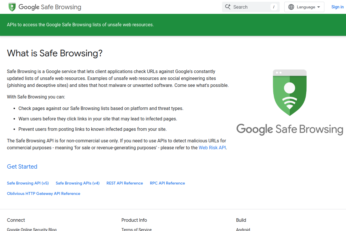 Google Safe Browsing preview