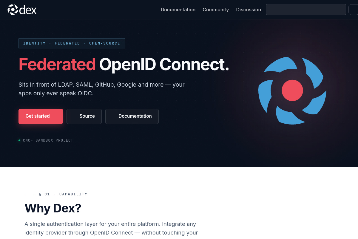Screenshot of dexidp.io