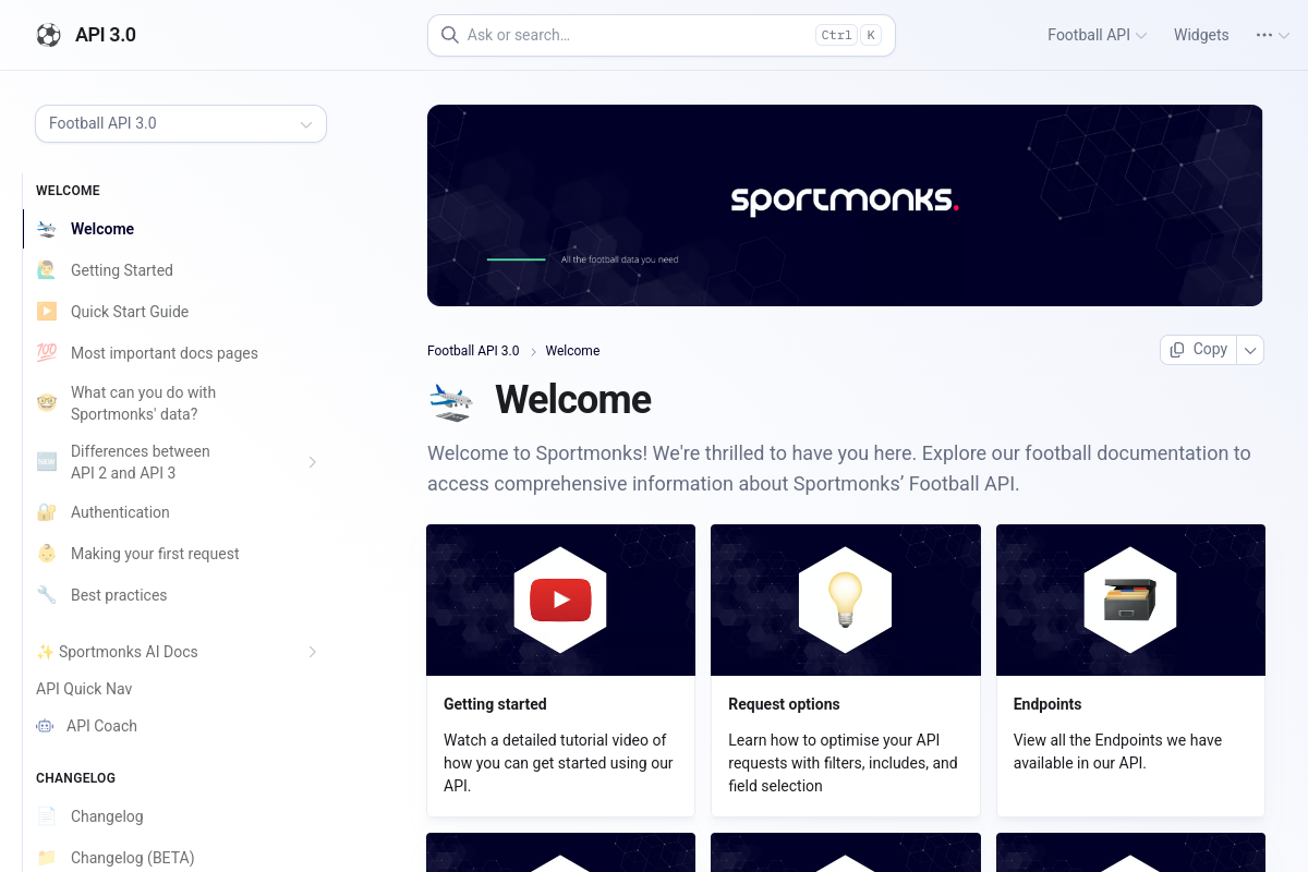 Sportmonks Football preview