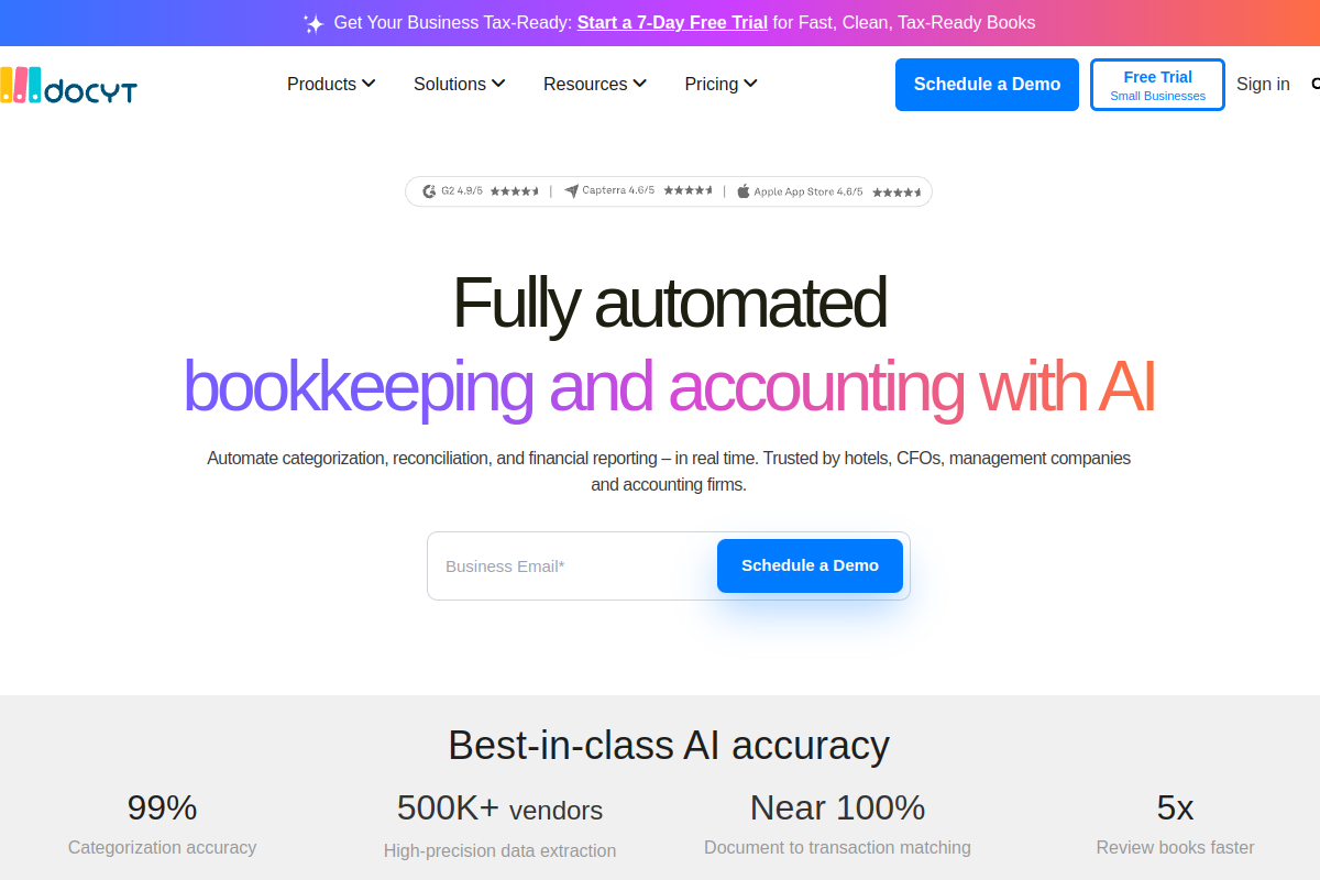 Docyt website screenshot 1