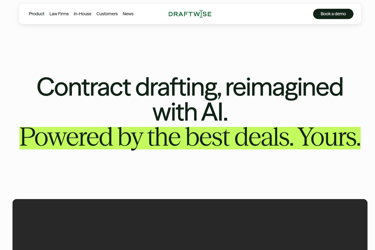 Draftwise website screenshot 1