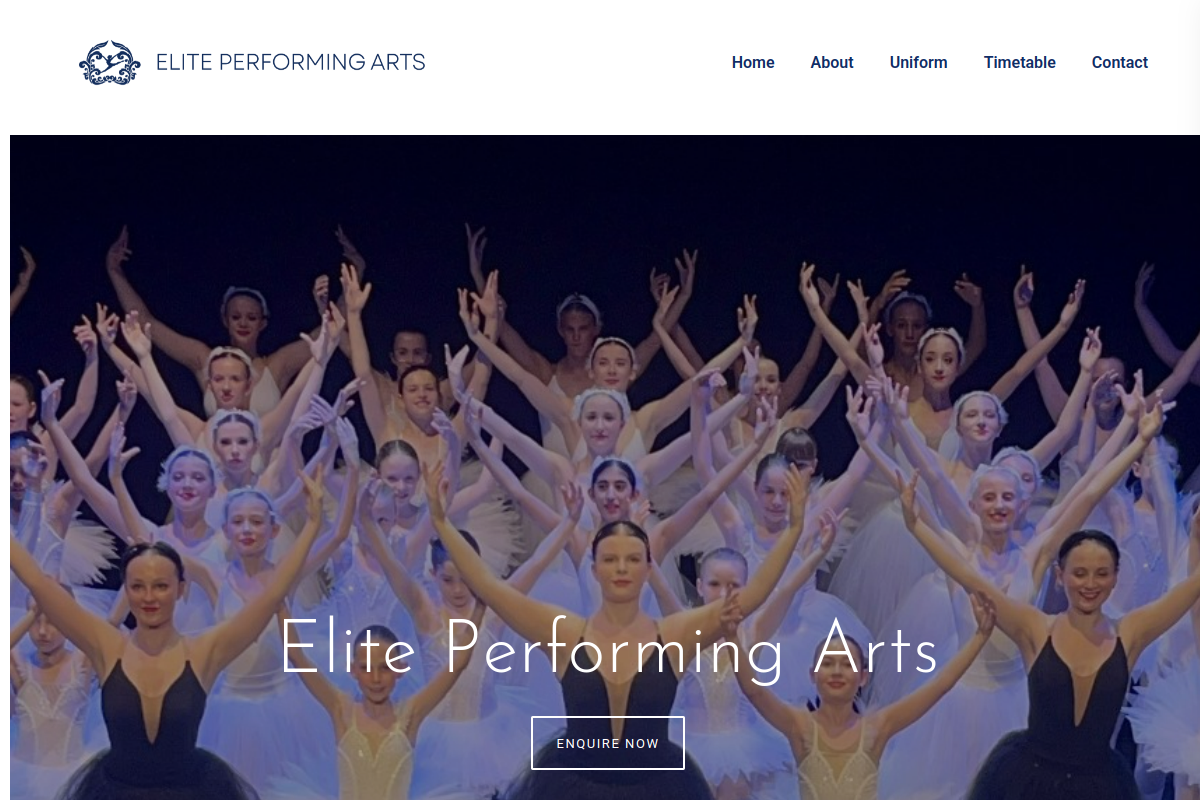 Elite Performing Arts website