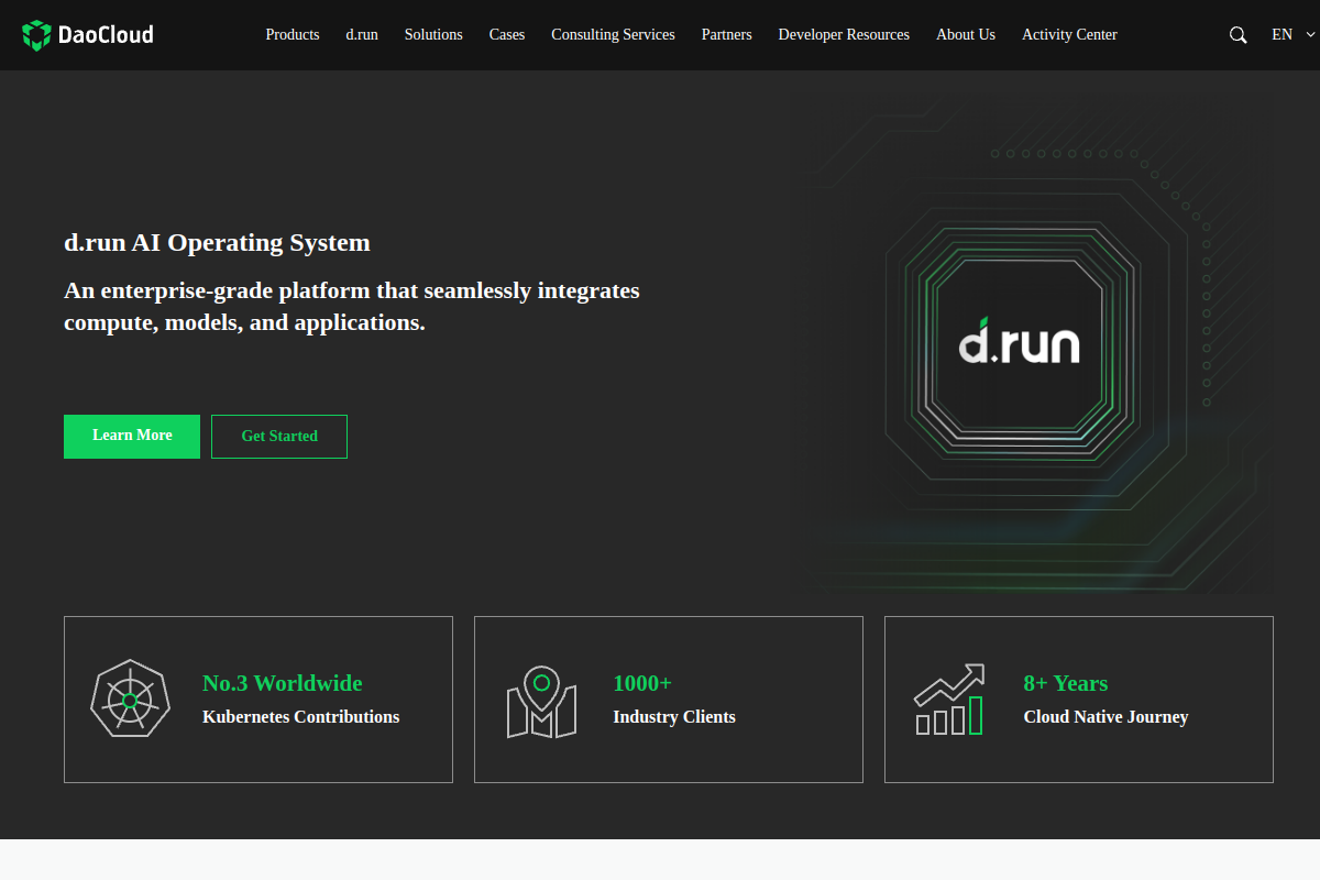 Screenshot of en.daocloud.io