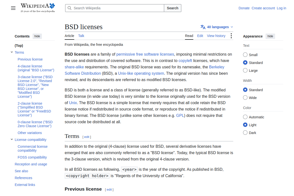 BSD-3-Clause website screenshot 1