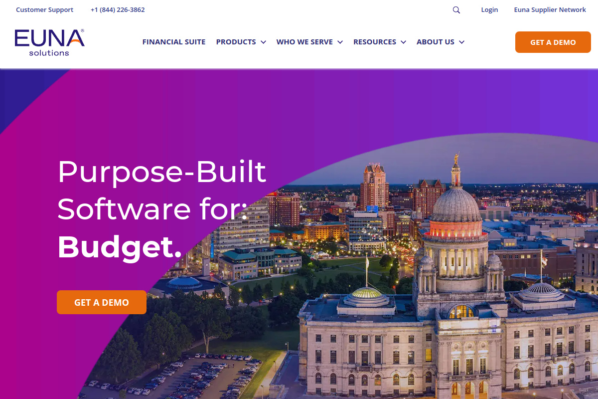Euna Solutions homepage