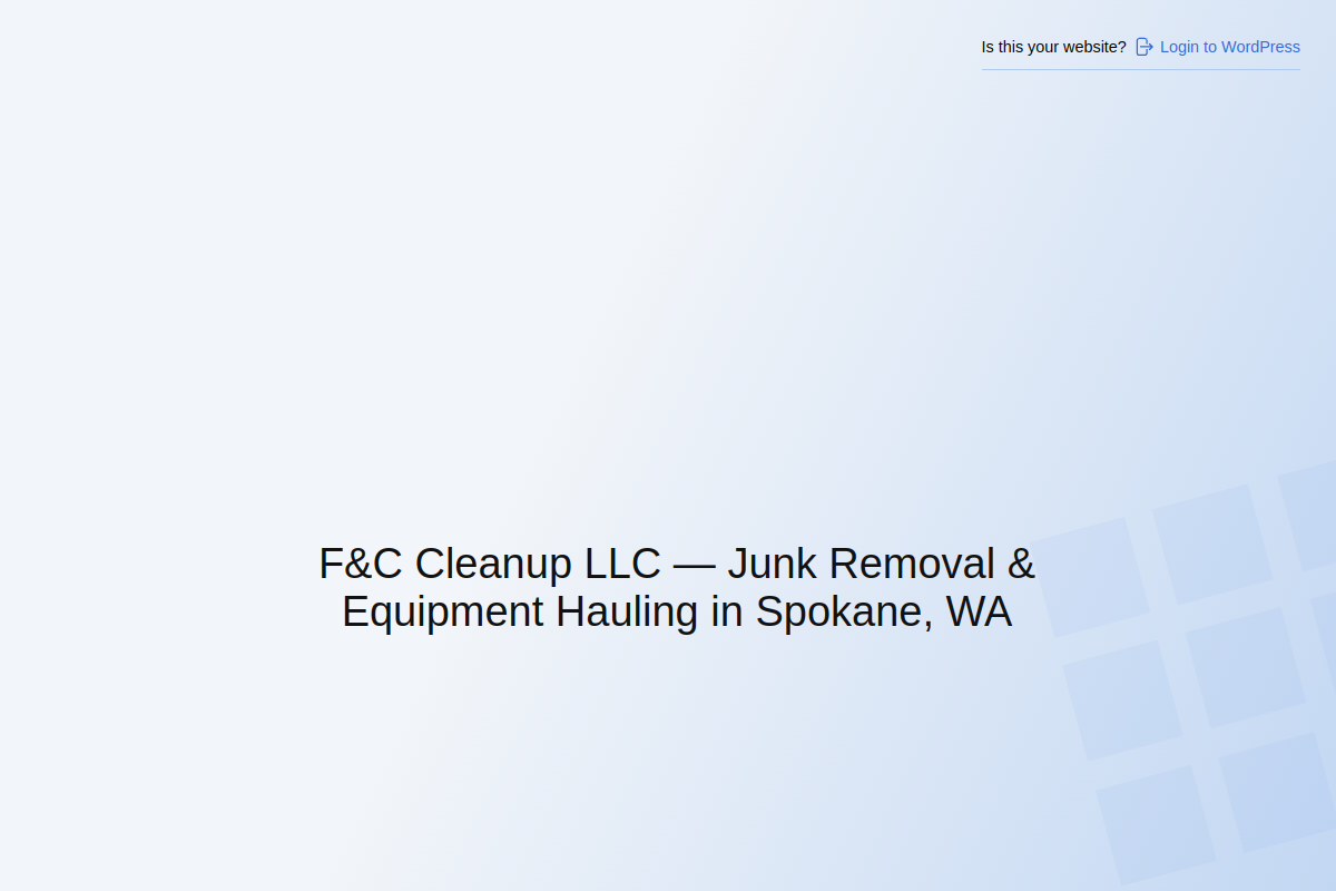 Screenshot of F & C Cleanup LLC website built by RankFlow Systems