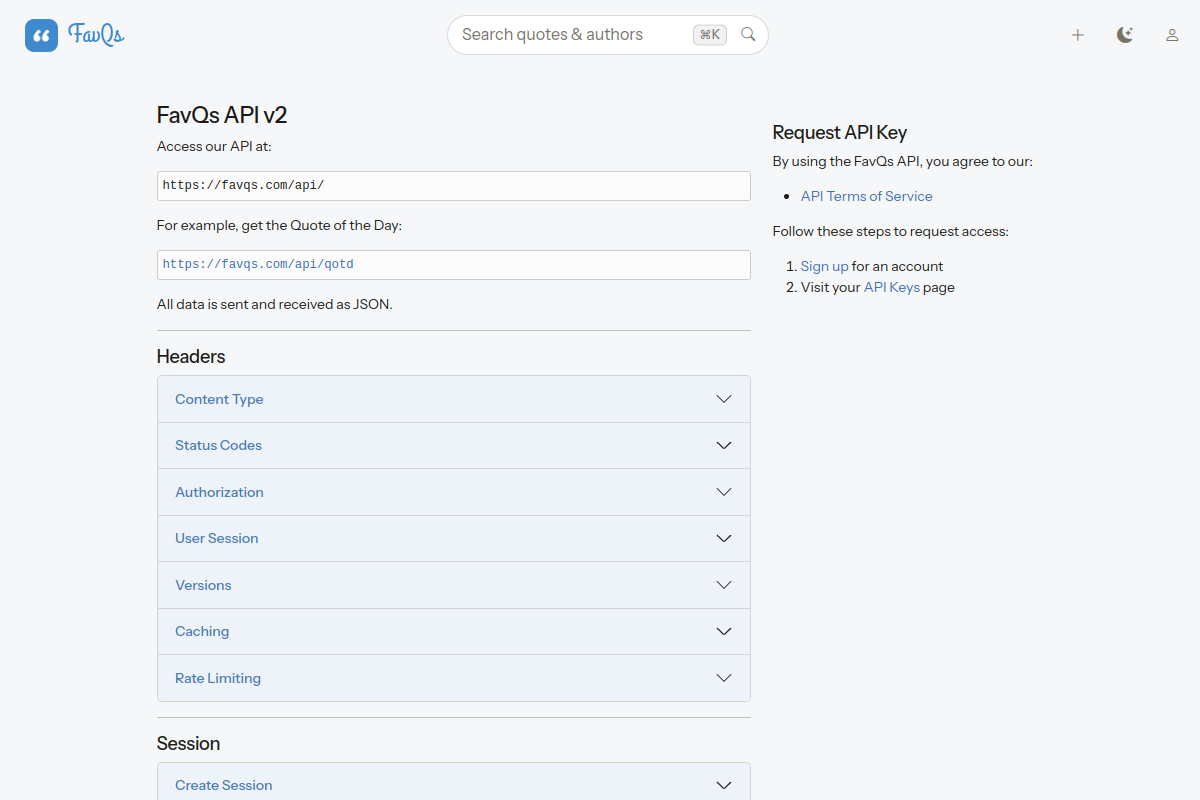 FavQs.com preview