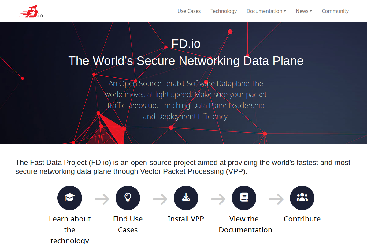 Screenshot of fd.io