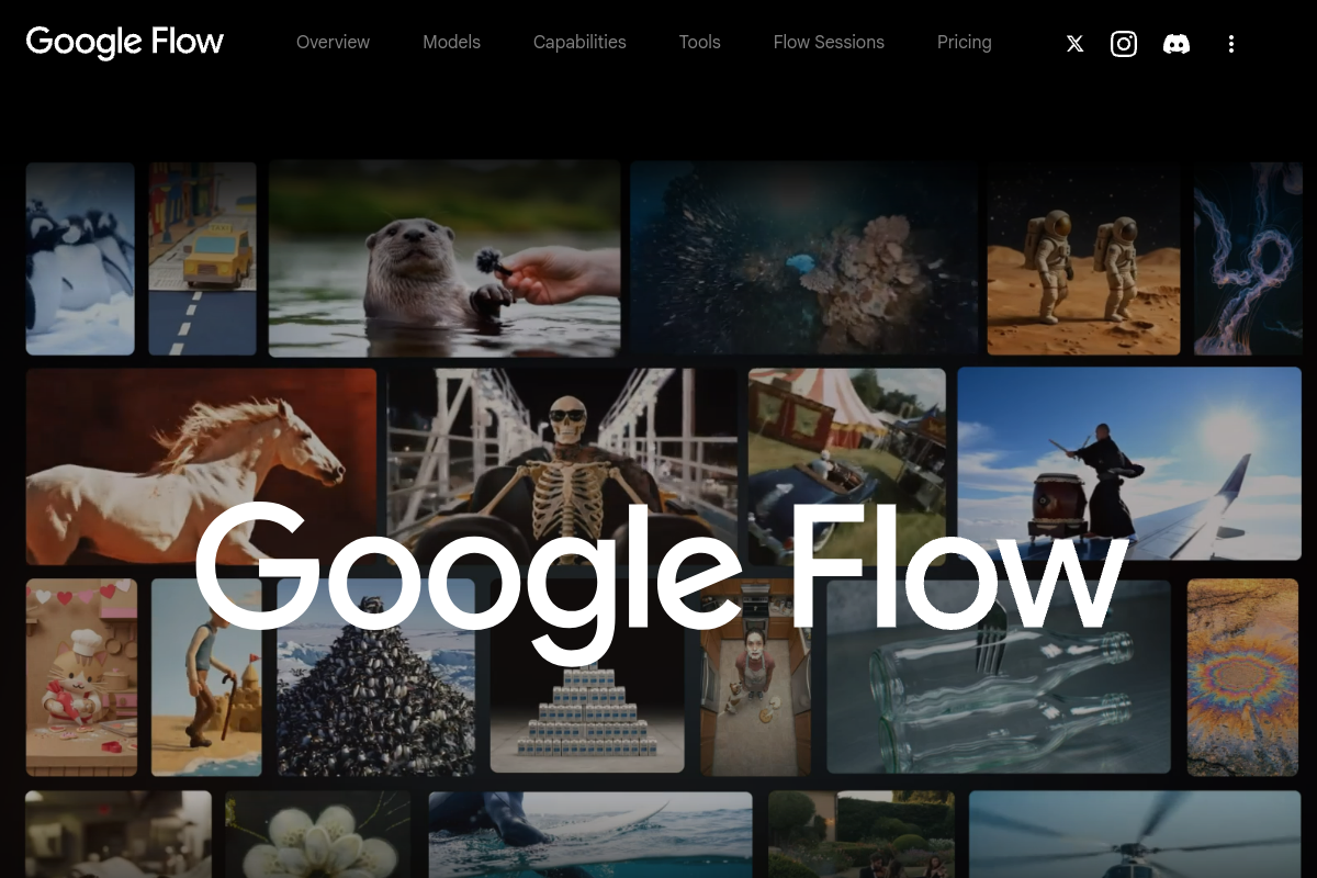 Google Flow official homepage preview