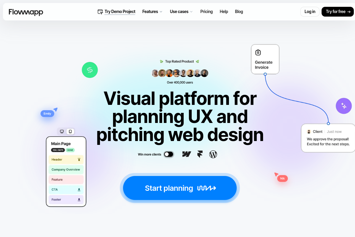 FlowMapp screenshot