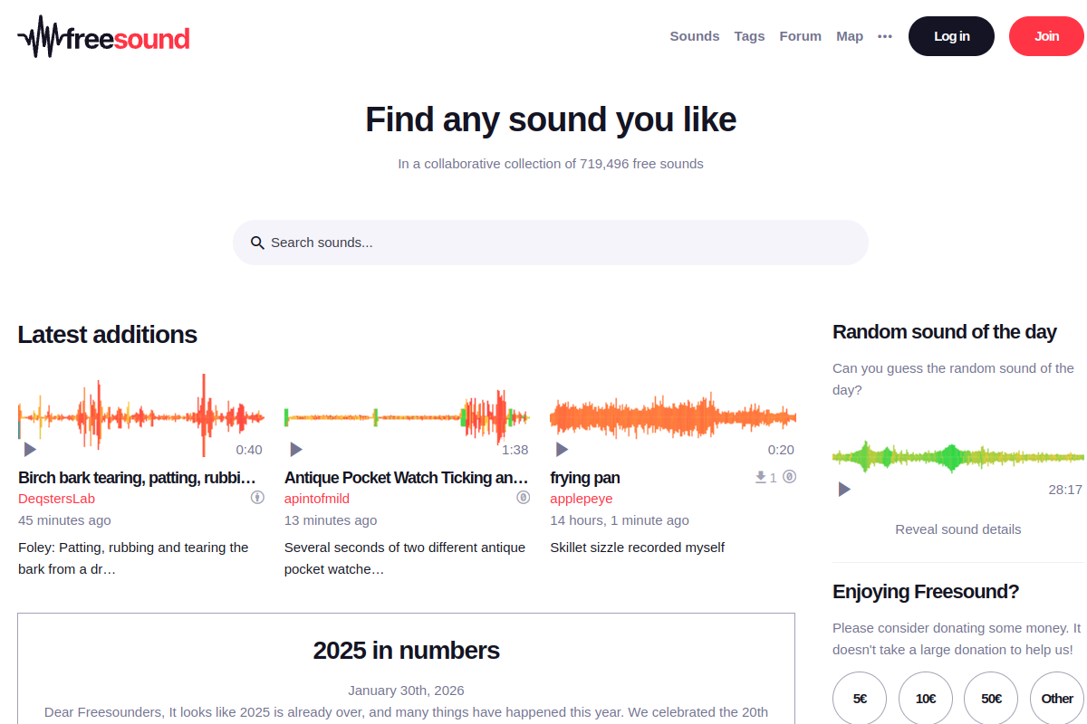 Free Sound API preview