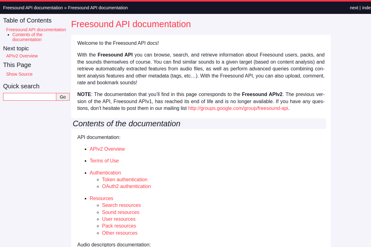 Freesound preview