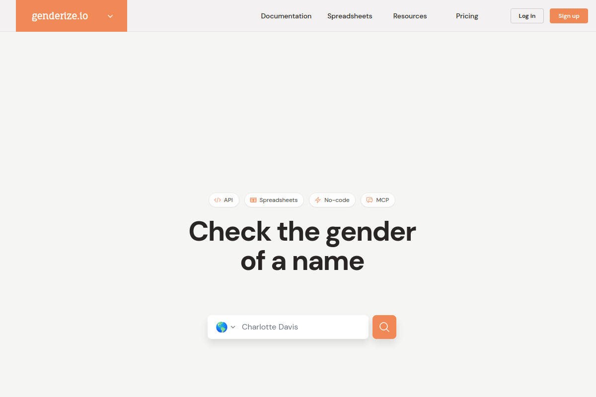 Genderize.io preview