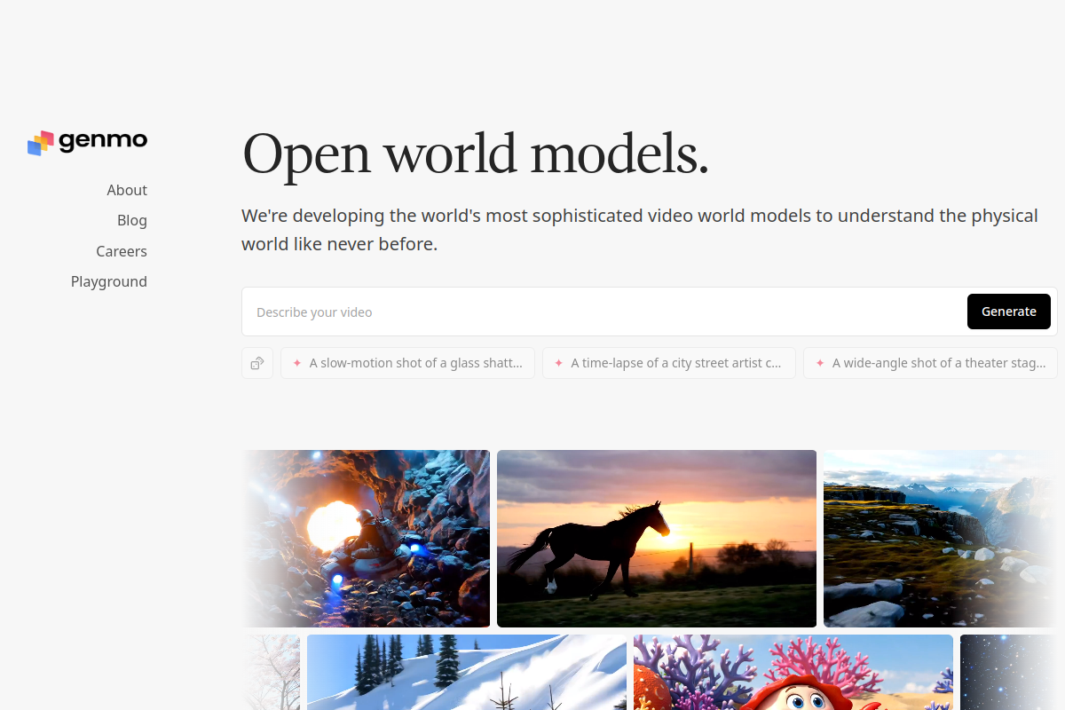 Genmo website screenshot 1