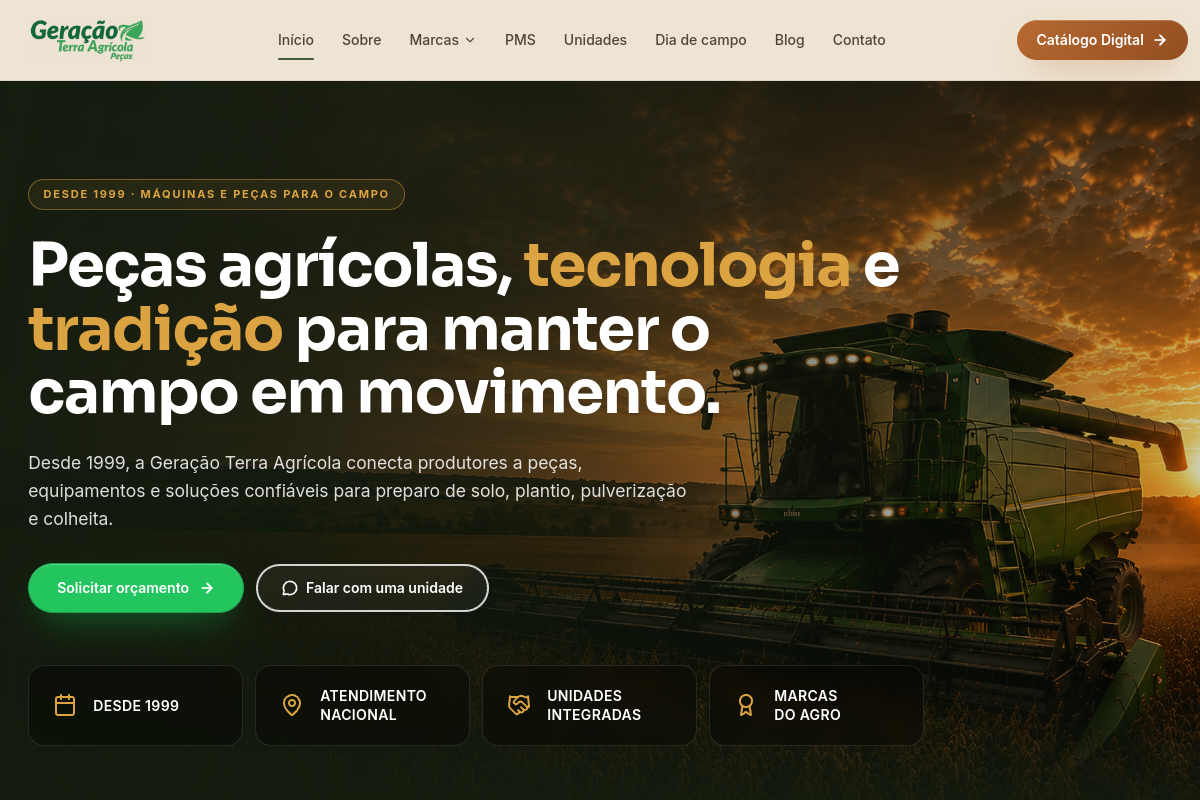 Site da Geração Terra Agrícola