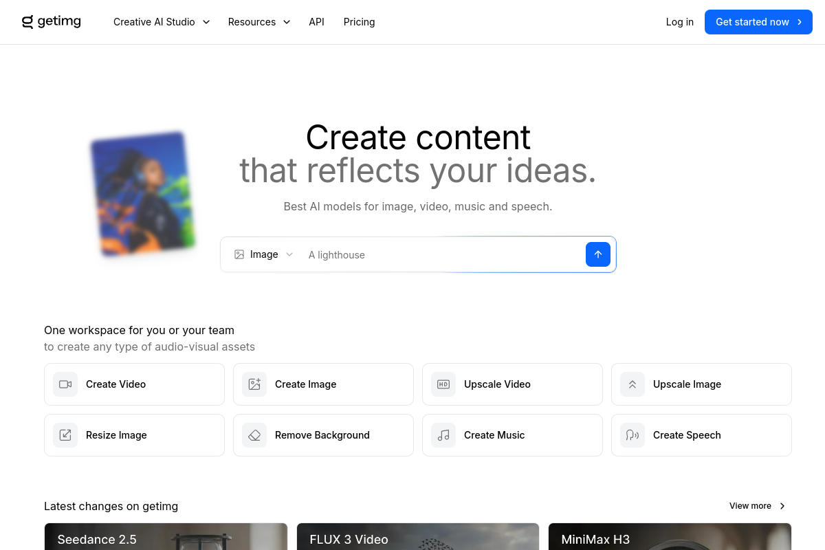 The ultimate AI creative platform website screenshot 1