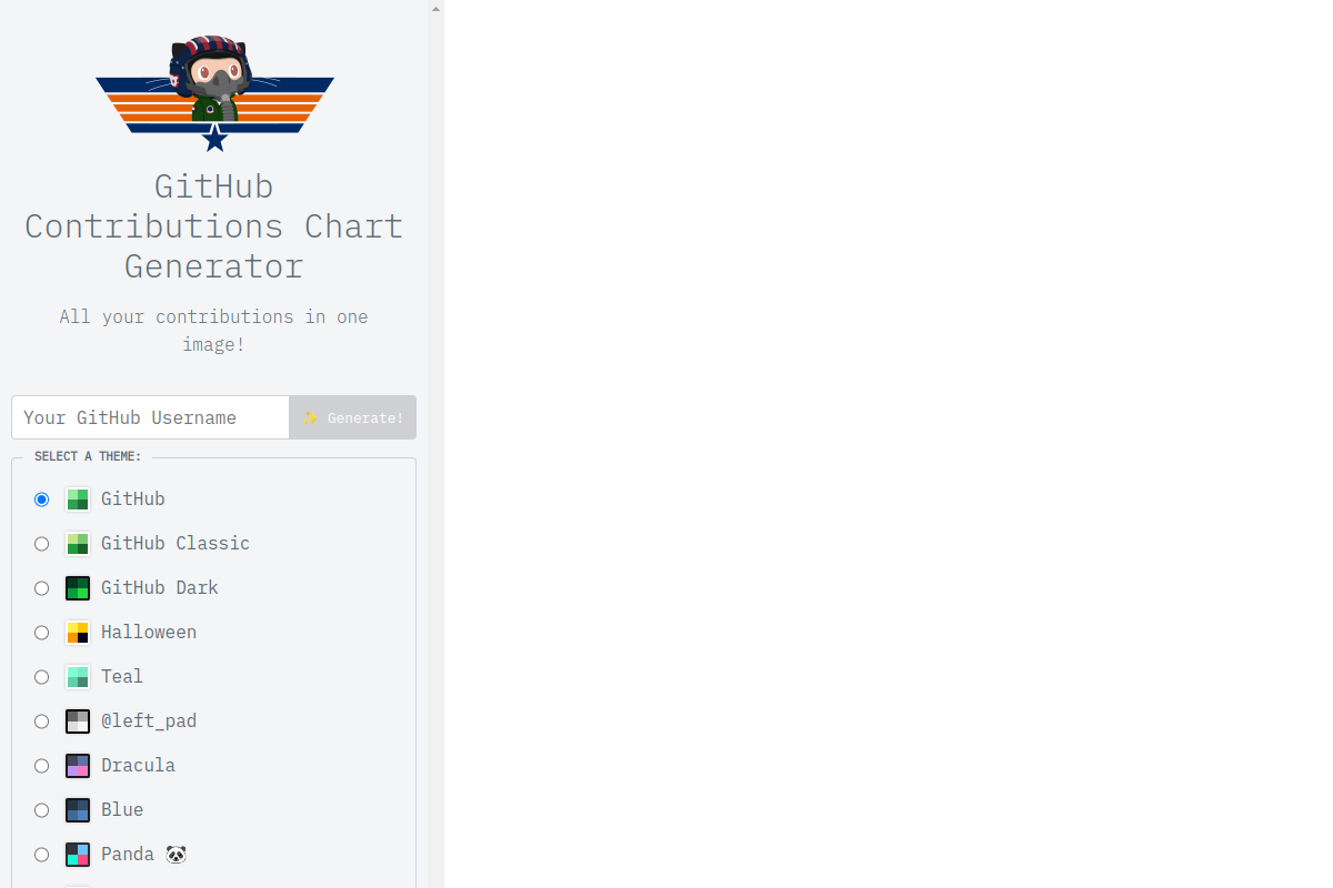 GitHub Contribution Chart Generator preview