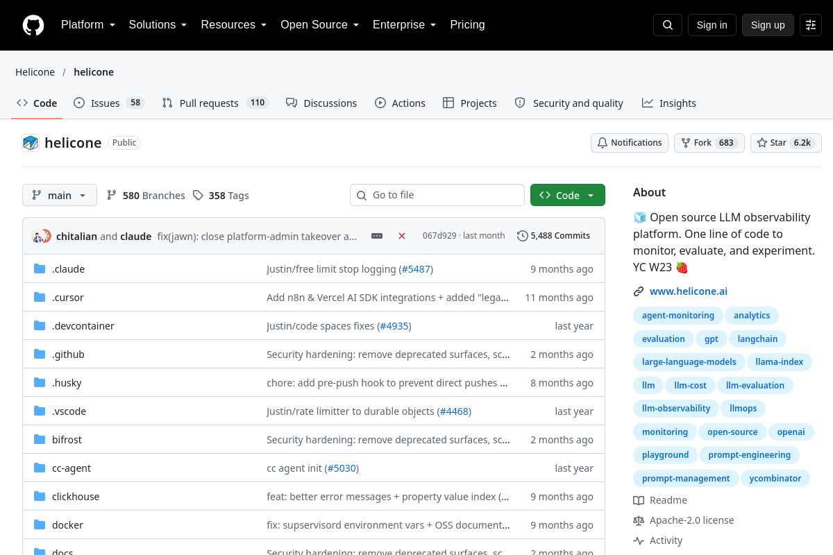 Helicone AI preview