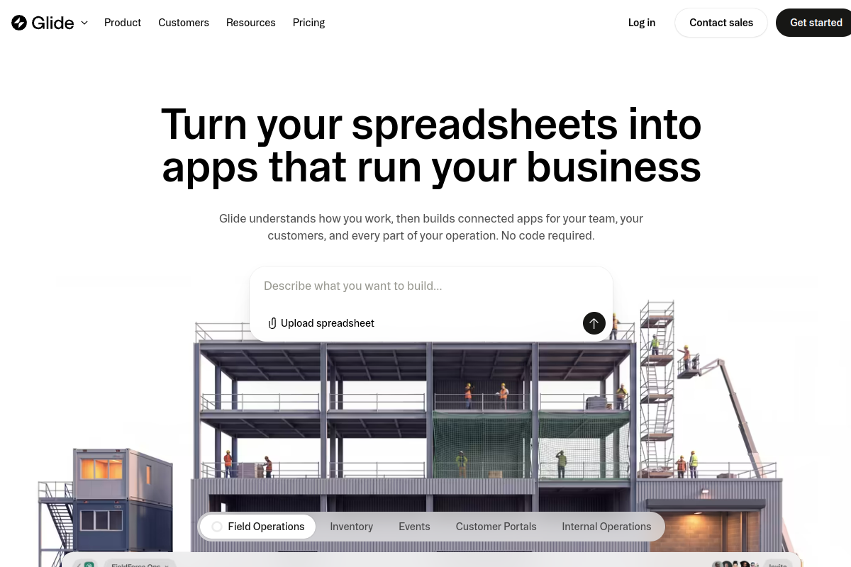 AI App Builder: Turn Spreadsheets into Business Apps website screenshot 1