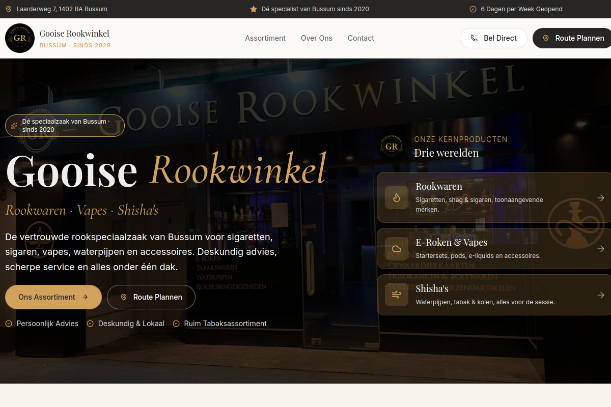 Homepagina van Gooise Rookwinkel
