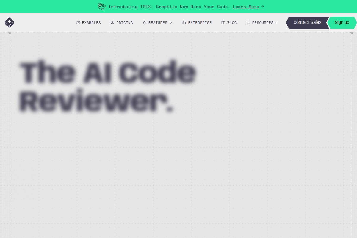 Greptile website screenshot 1