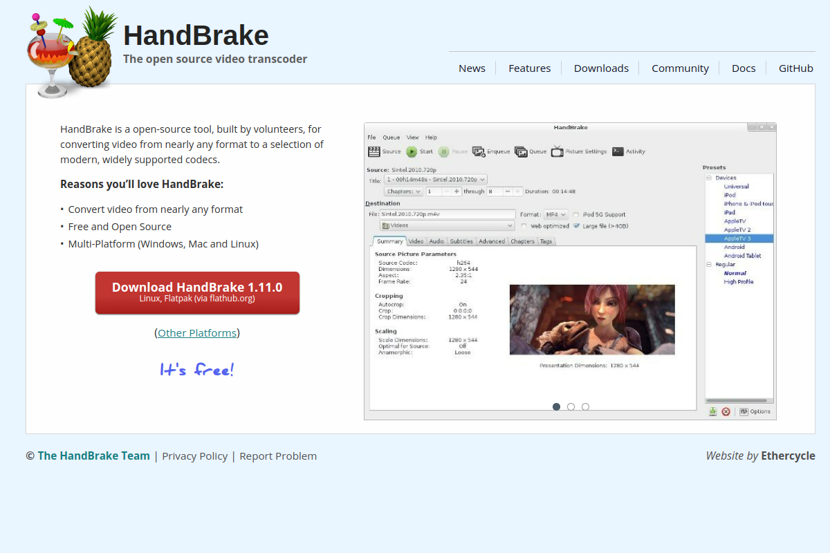 HandBrake preview