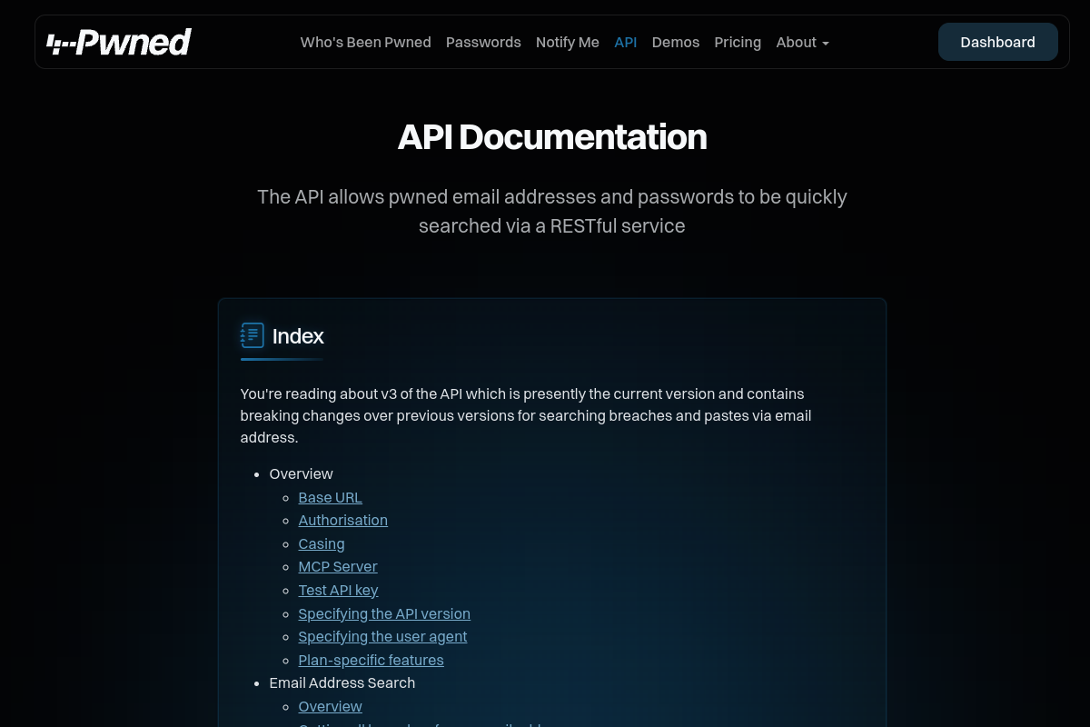 HaveIBeenPwned preview