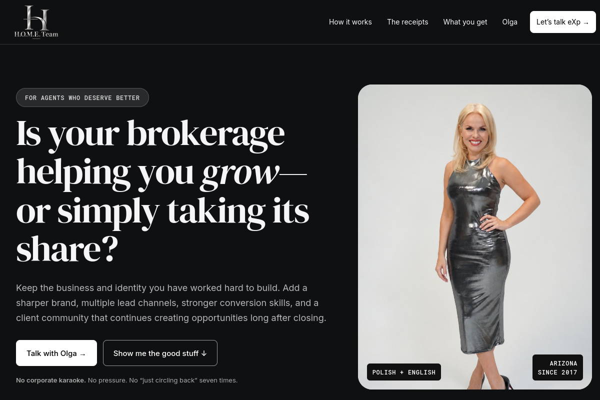 HOME Team website screenshot