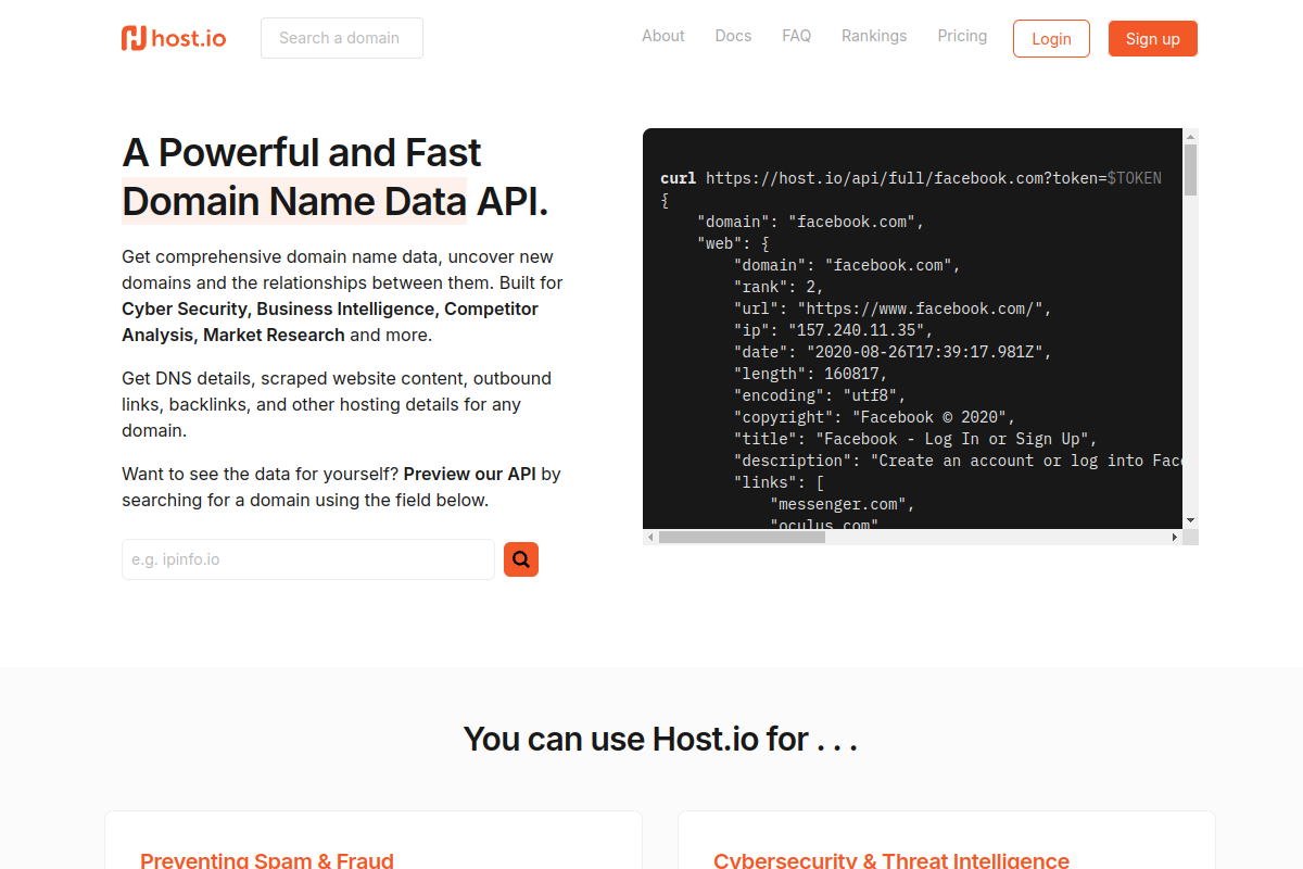Host.io preview