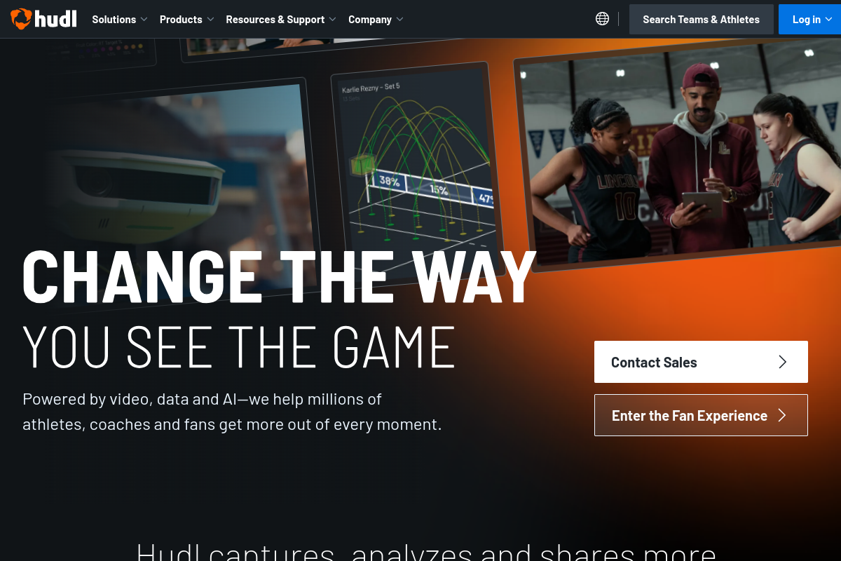 Hudl • The leader in sports technology, video analysis & data website screenshot 1