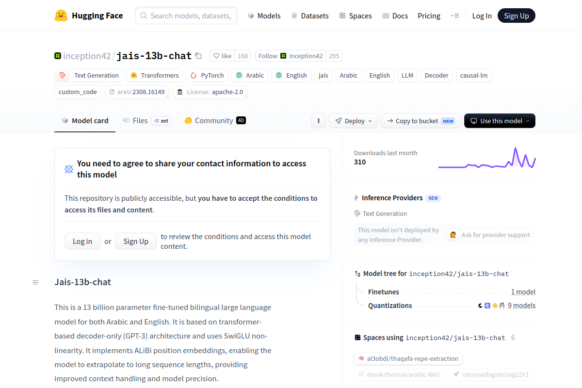 jais-13b-chat website screenshot 1