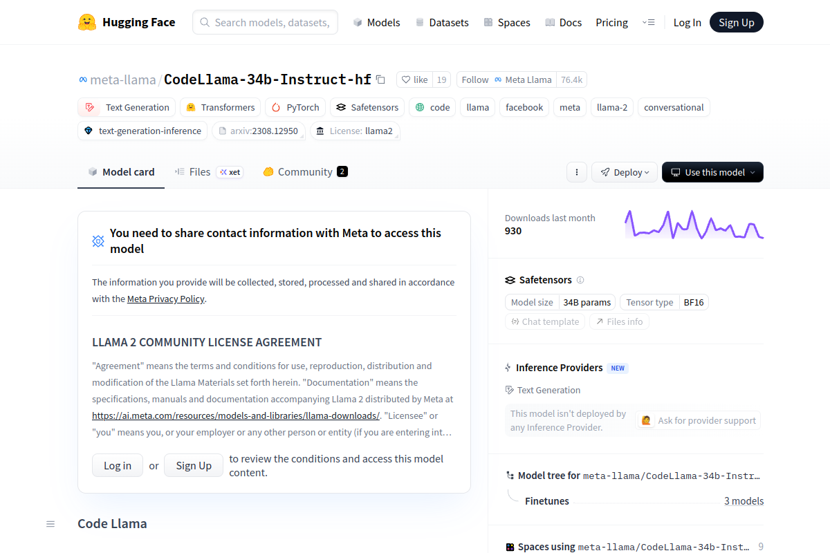 Code Llama 34B Instruct preview