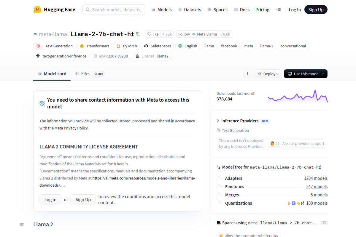 Llama 2 7B Chat preview