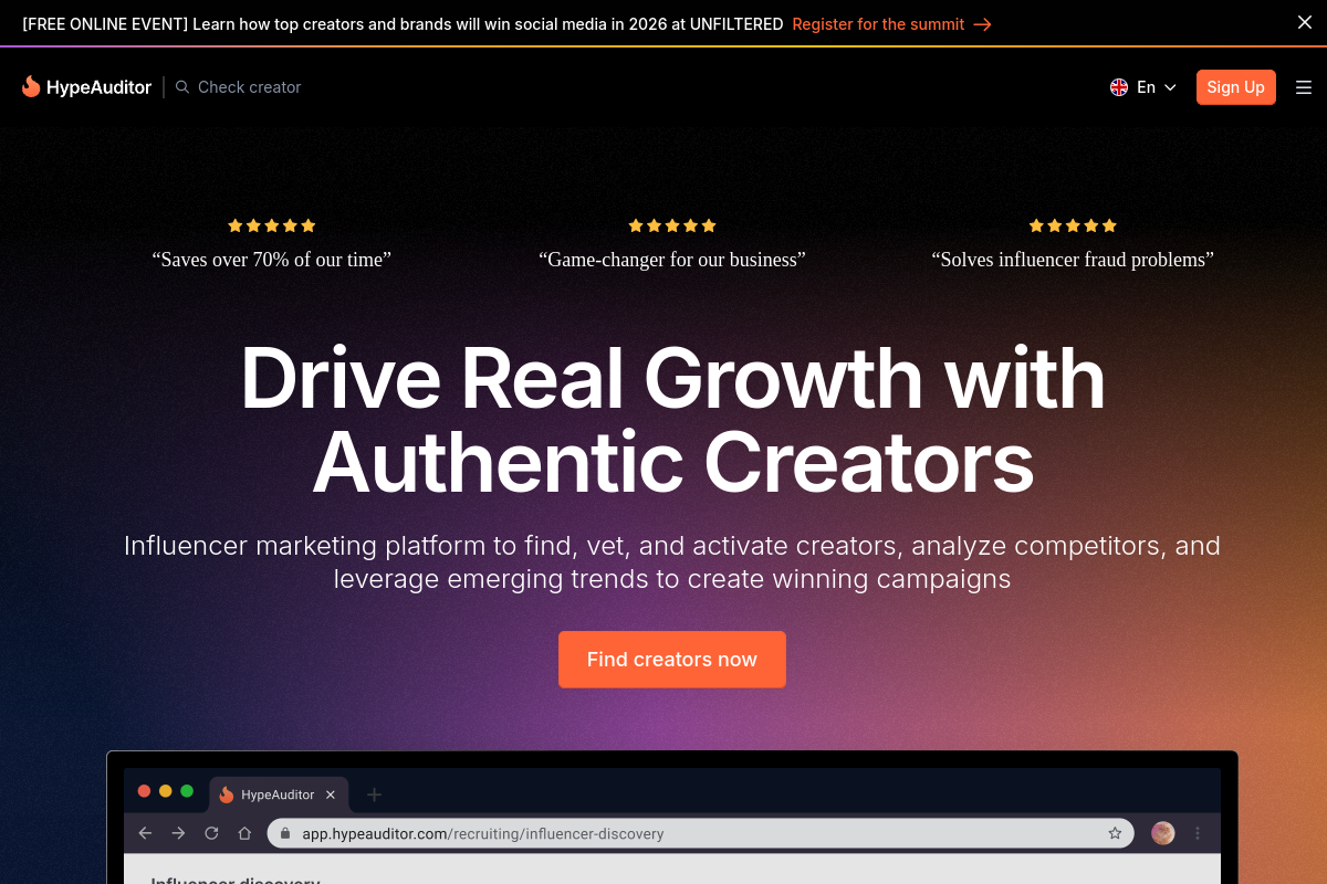 HypeAuditor screenshot
