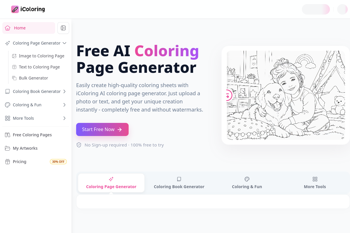 iColoring website screenshot 1