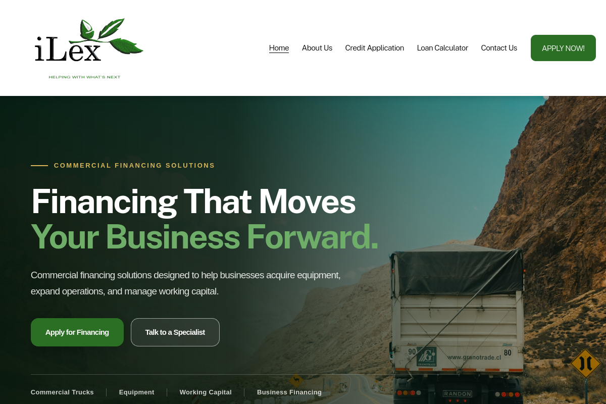 Ilex Funding Group homepage preview
