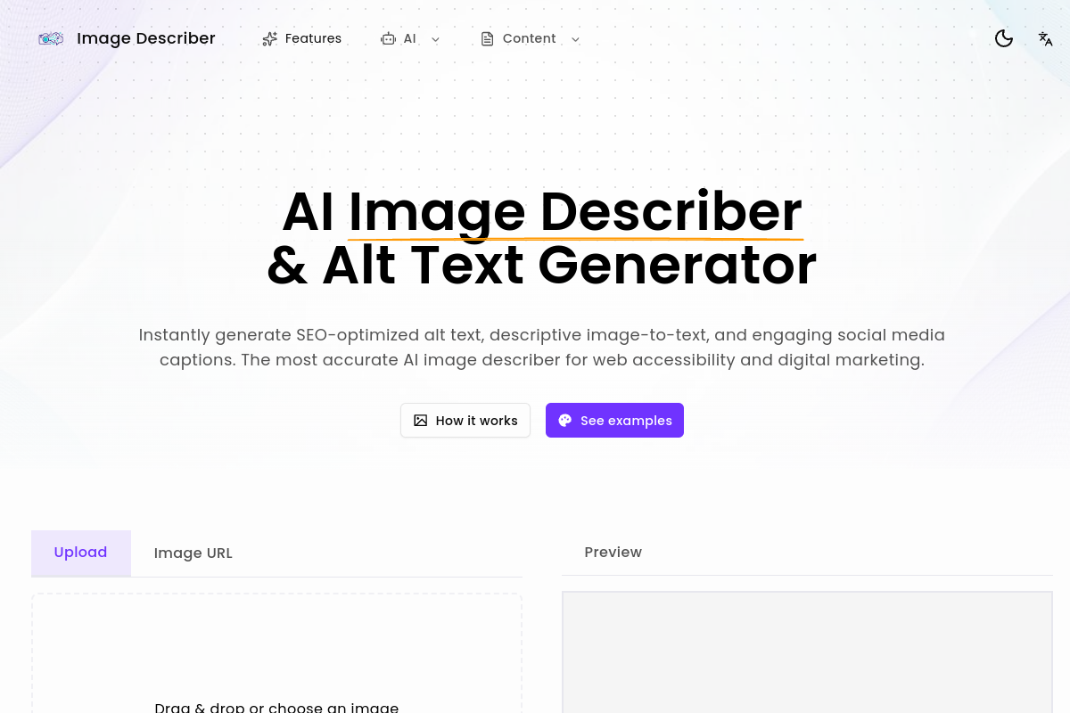 Image Describer preview
