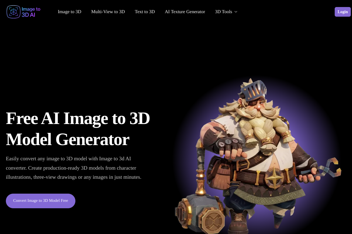 Image to 3D preview