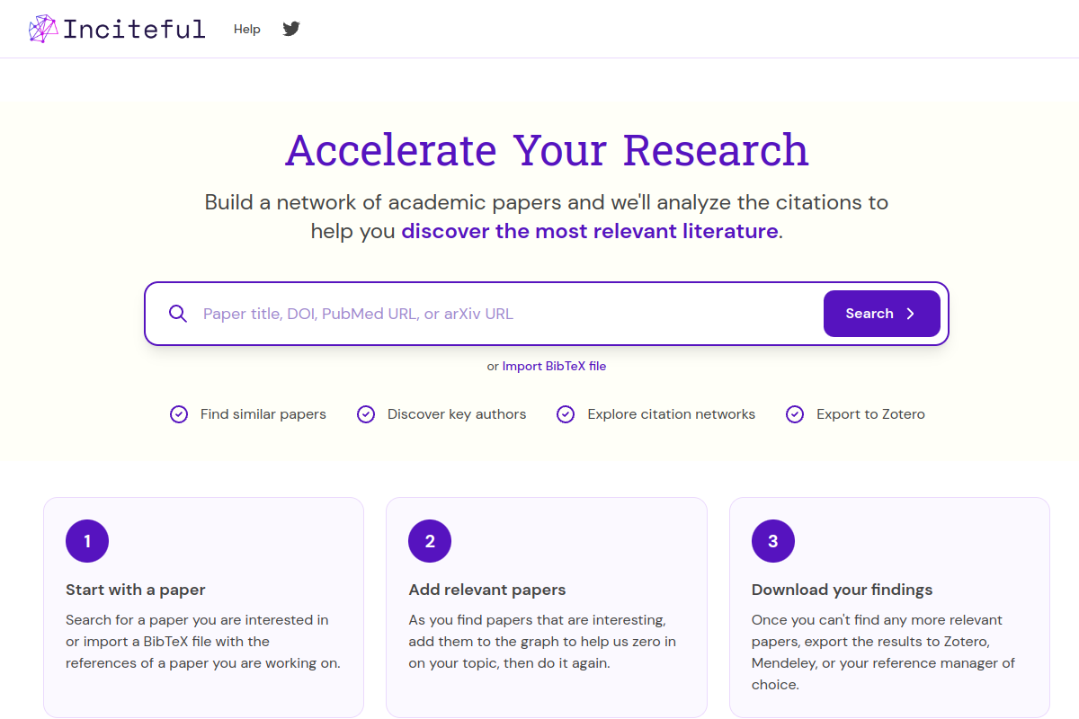 Inciteful website screenshot 1