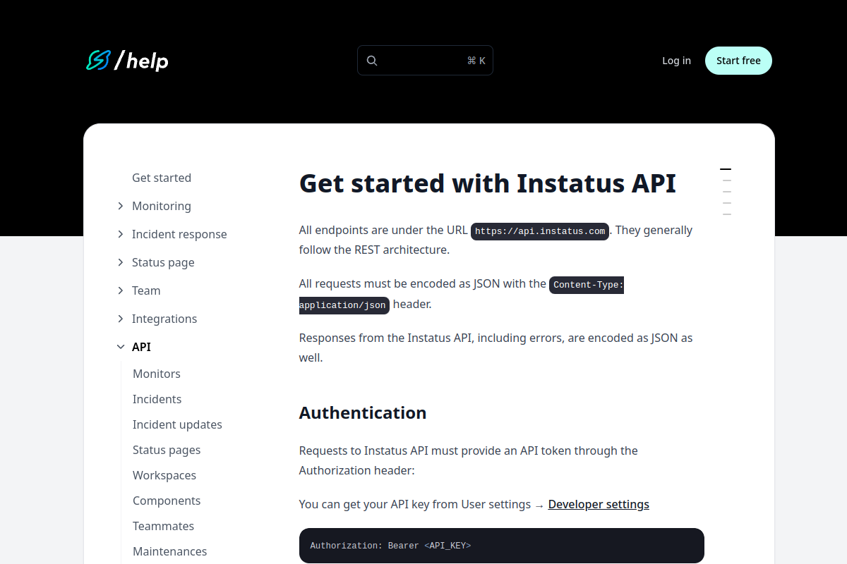 Instatus preview