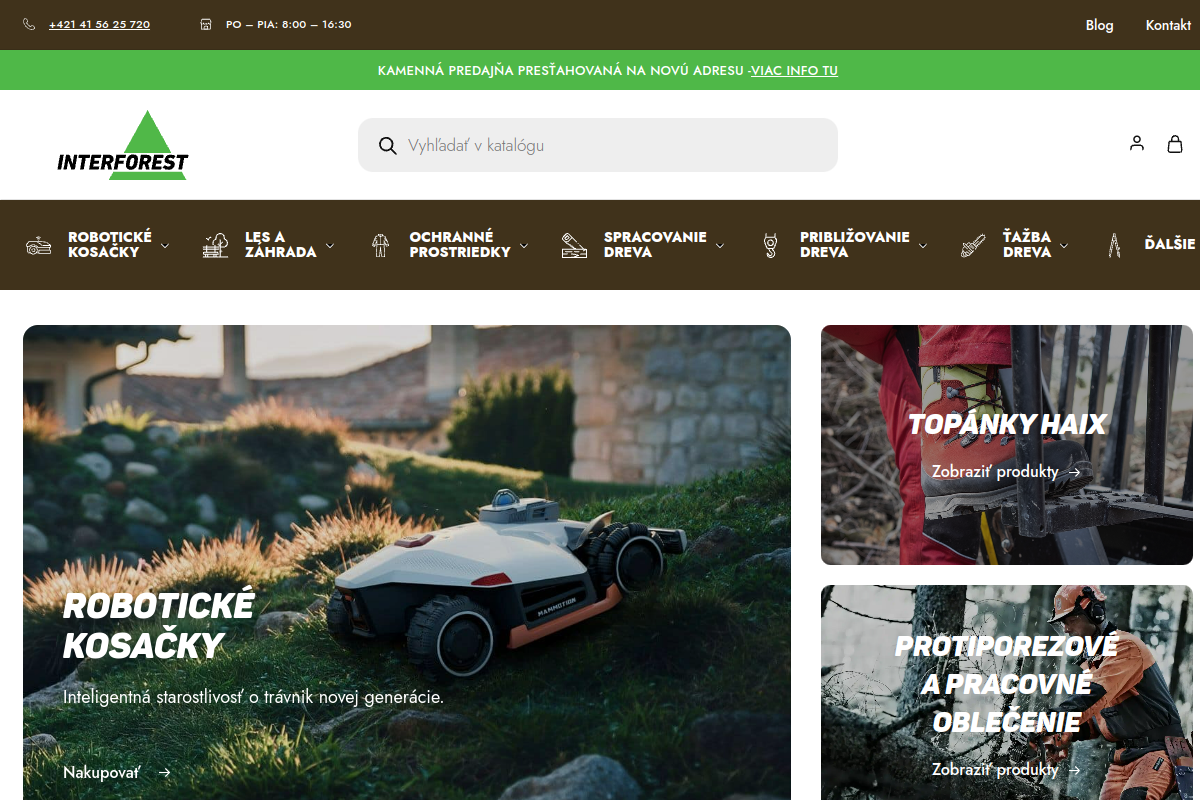 Náhľad e-shopu Interforst SK