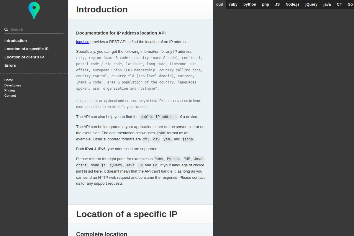 ipapi.co preview
