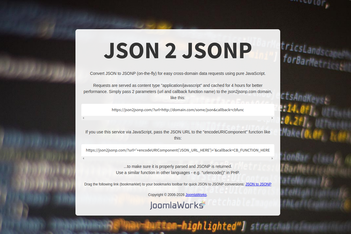 JSON 2 JSONP preview