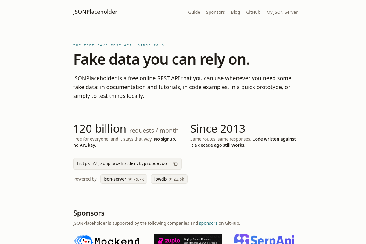 JSONPlaceholder preview