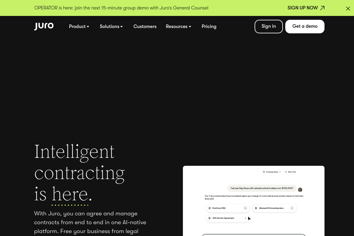 Juro screenshot
